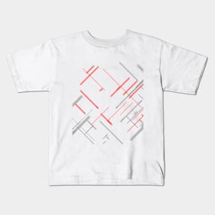 Geometric pattern scandinavian red gray Kids T-Shirt